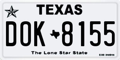 TX license plate DOK8155