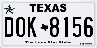 TX license plate DOK8156