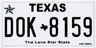 TX license plate DOK8159