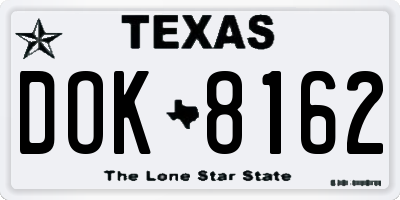 TX license plate DOK8162