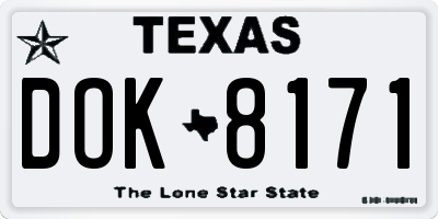 TX license plate DOK8171