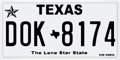 TX license plate DOK8174