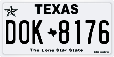TX license plate DOK8176
