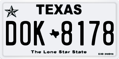 TX license plate DOK8178