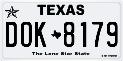 TX license plate DOK8179