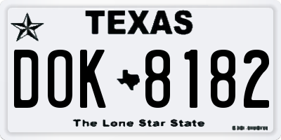 TX license plate DOK8182