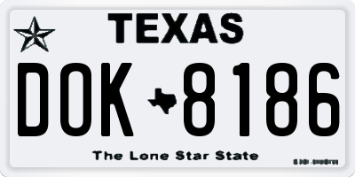 TX license plate DOK8186
