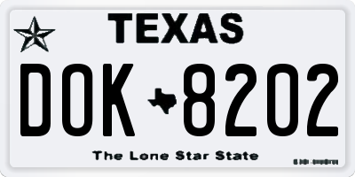 TX license plate DOK8202