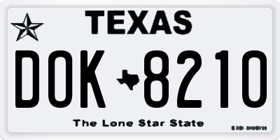 TX license plate DOK8210