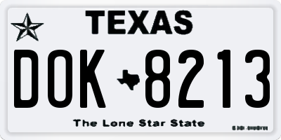 TX license plate DOK8213