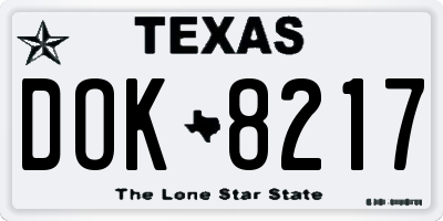 TX license plate DOK8217