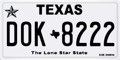 TX license plate DOK8222
