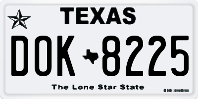 TX license plate DOK8225