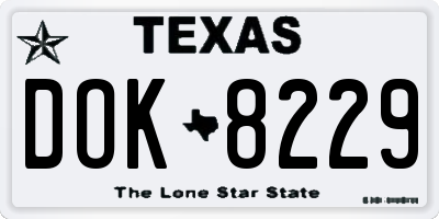 TX license plate DOK8229