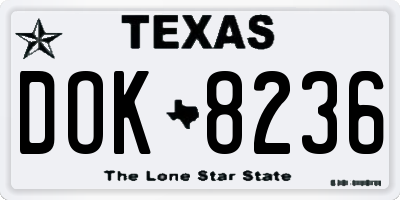 TX license plate DOK8236