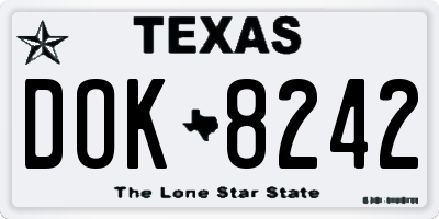 TX license plate DOK8242