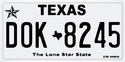 TX license plate DOK8245