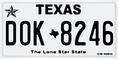 TX license plate DOK8246