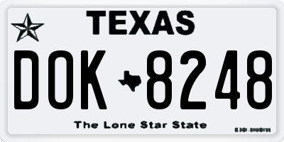 TX license plate DOK8248