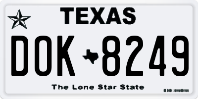 TX license plate DOK8249