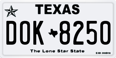 TX license plate DOK8250