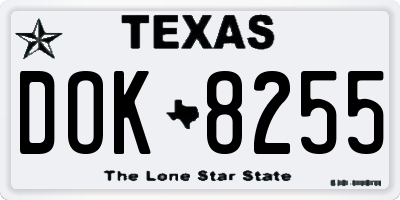 TX license plate DOK8255