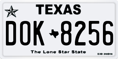TX license plate DOK8256