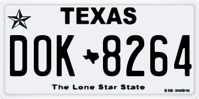 TX license plate DOK8264