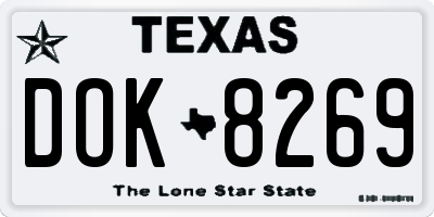 TX license plate DOK8269