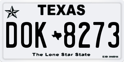 TX license plate DOK8273