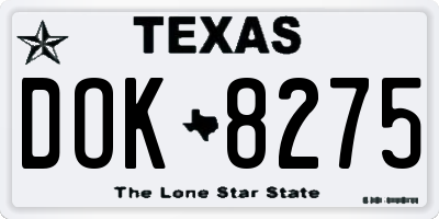 TX license plate DOK8275
