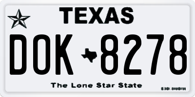 TX license plate DOK8278