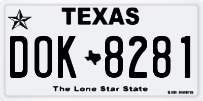 TX license plate DOK8281
