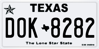 TX license plate DOK8282