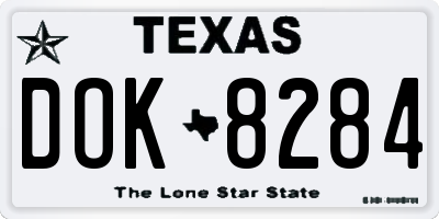 TX license plate DOK8284