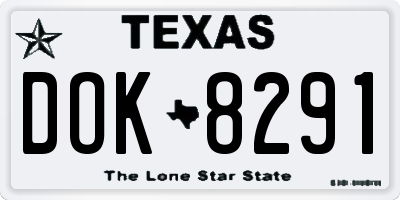 TX license plate DOK8291