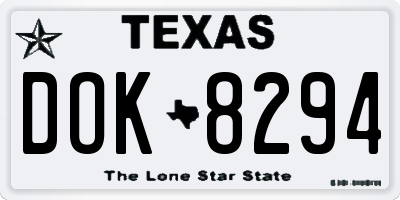 TX license plate DOK8294