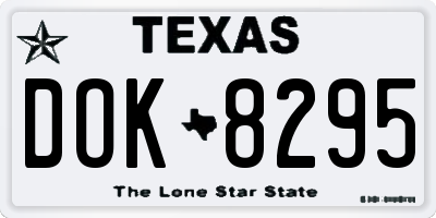 TX license plate DOK8295