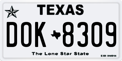 TX license plate DOK8309