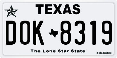 TX license plate DOK8319