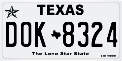 TX license plate DOK8324
