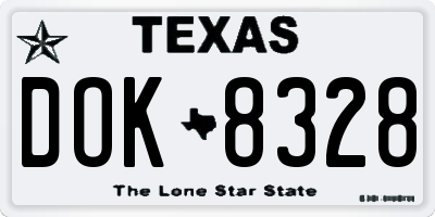 TX license plate DOK8328