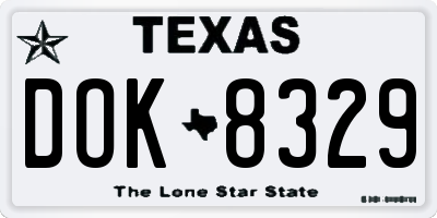 TX license plate DOK8329