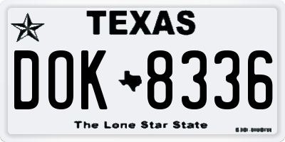 TX license plate DOK8336