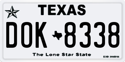 TX license plate DOK8338
