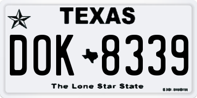 TX license plate DOK8339