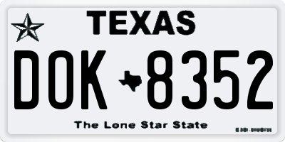 TX license plate DOK8352