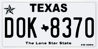 TX license plate DOK8370
