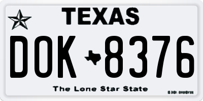 TX license plate DOK8376