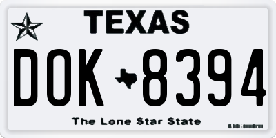 TX license plate DOK8394